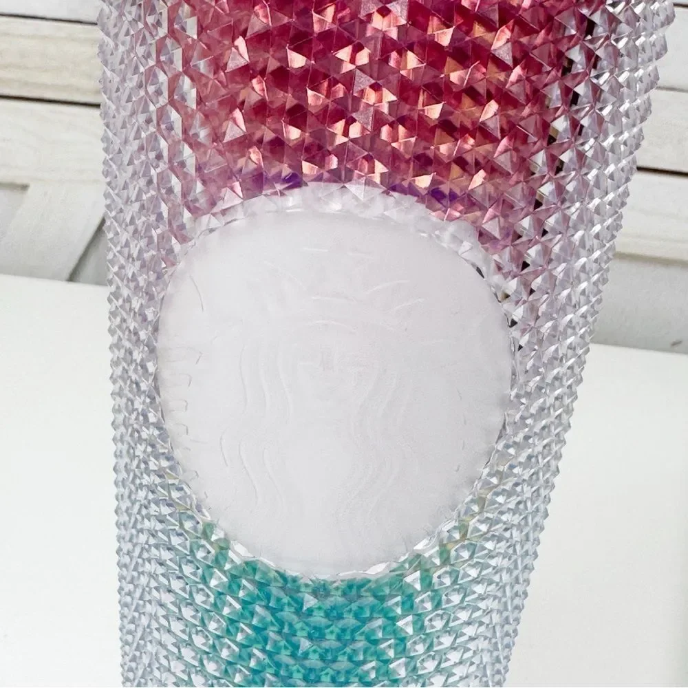 Starbucks 2023 Pride‎ Rainbow Diamond Cut Acrylic Tumbler Cup 24oz Venti